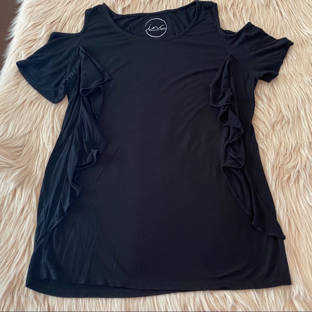 Black Ruffle Blouse